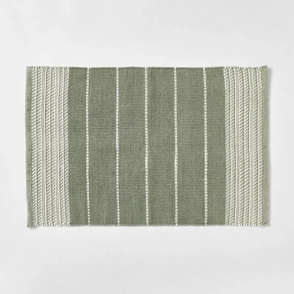 2'1"x3'2" Handwoven Scatter Accent Rug Green/Ivory - Threshold Studio McGee - Picture 1 of 5